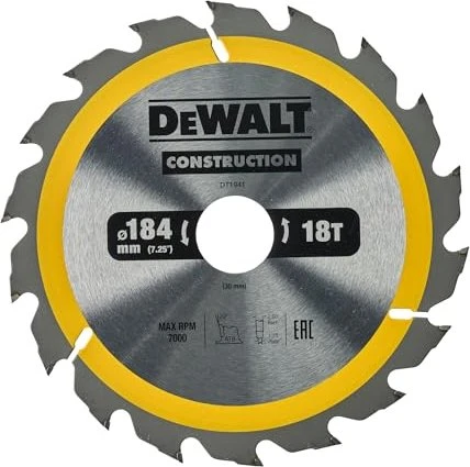 DeWalt DT1941 Kreissägeblatt 18Z, 184x1.7x30mm, 1 Stück