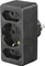 Hama Adapterstecker, 3-fach, 2x Euro, 1x Schuko, schwarz Vorschaubild