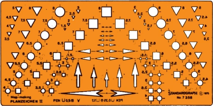 Schneider Standardgraph Planzeichen II Schablone, orange (7358)