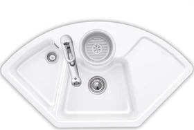 Villeroy & Boch Solo Eck Einbau Becken mittig snow white