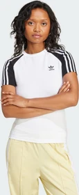 adidas Adicolor 3-Streifen Raglan Slim T-Shirt kurzarm weiß/schwarz (Damen)
