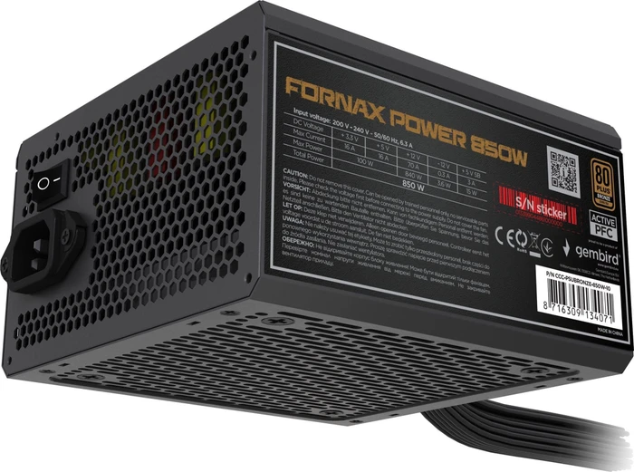 Gembird Fornax Power Bronze schwarz 850W, ATX 2.4