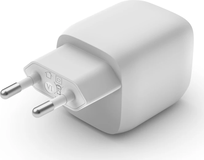 Belkin BoostCharge Pro USB-C-GaN-Ladegerät mit zwei Anschlüssen und PPS (45W) weiß