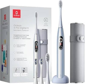 Oclean X Pro Digital Set silber + 4 Aufsteckbürsten + Reiseetui