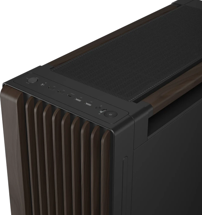 ASUS ProArt PA602 Wood Edition Modern Black, schwarz/braun, Tempered Glass Panel, Glasfenster