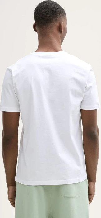 Tom Tailor Basic mit Logo-Print T-Shirt kurzarm knit white (Herren)