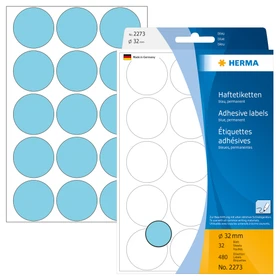 Herma Markierungspunkte 32mm blau hell, 32 Blatt