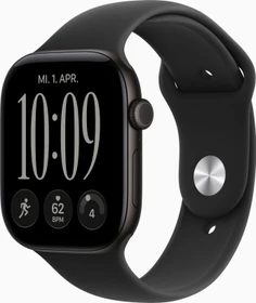 Apple Watch Series 12 (GPS) 46mm Aluminium schwarz mit Sportarmband S/M schwarz