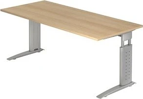 Hammerbacher Ergonomic Plus U-Serie US19/E/W Schreibtisch 180x80cm Eiche/weiß