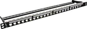 InLine Patchpanel für RJ-45 Keystone Module 19" , geschirmt, 24-Port, 0.5HE, 19", schwarz