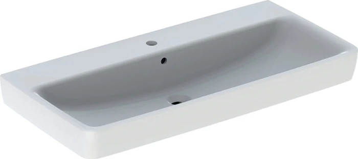 Geberit Renova Plan Aufsatzwaschtisch 100cm, Hahnloch mittig, mit Überlauf, weiß
