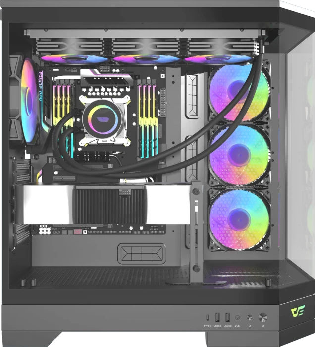 DarkFlash DQX90 Black, Glasfenster