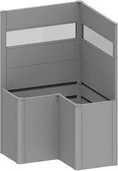 Biohort Sichtschutz mit Lichtpaneel L-Form 102x102x91cm für Hochbeet silber-metallic, 2 Stück