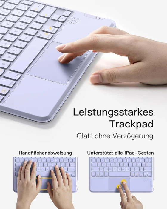 Inateck Abnehmbare Tastatur für iPad Air 4/iPad Air 5/iPad Air 6/iPad Pro 11", violett, DE