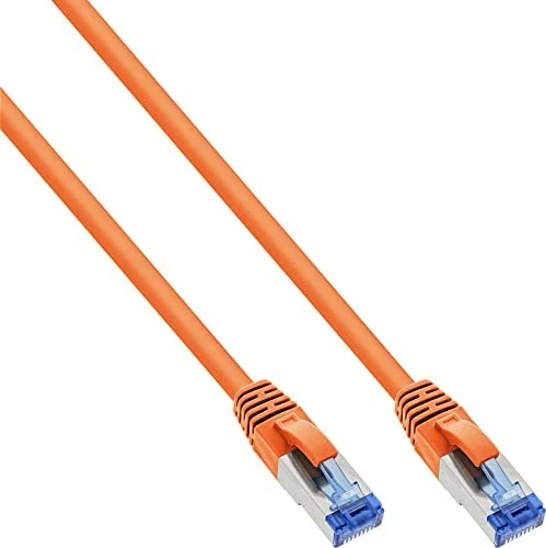 InLine Patch-Kabel RJ-45 M bis M 7.5 m SFTP PiMF CAT 6a halogenfrei ohne Haken orange (76807O) Image