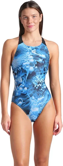 Arena Blue Flowers Badeanzug blue multi/black (Damen)