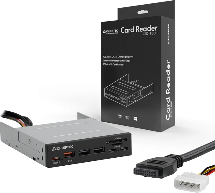 Chieftec Internal Dual-Slot-Cardreader, USB 3.0 19-Pin Stecksockel [Stecker]