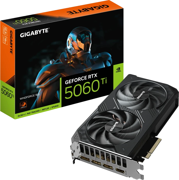 GIGABYTE GeForce RTX 5060 Ti Windforce 16G, 16GB GDDR7, HDMI, 3x DP