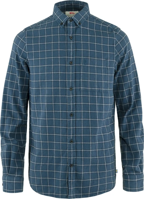 Fjällräven Övik Flannel Hemd langarm indigo blue/flint grey (Herren)