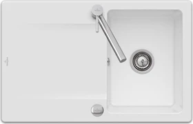Villeroy & Boch Siluet 800x510mm Einbau Becken reversibel mit Ablauffernbedienung snow white