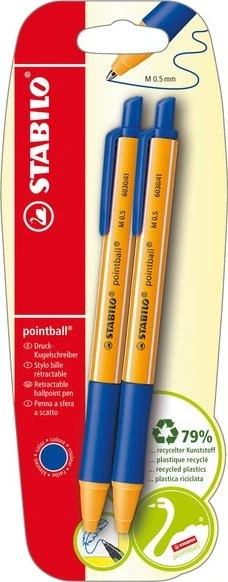 STABILO pointball Refill Großraummine G2 0.5mm blau, 2er-Pack