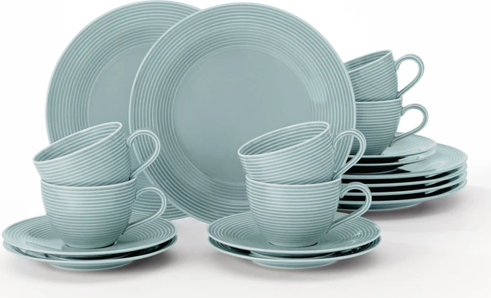 Seltmann Weiden Beat Color Glaze Kaffeeservice arktisblau, 18-tlg.