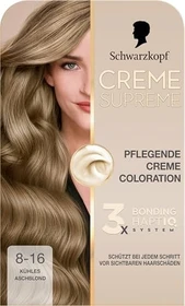 Schwarzkopf Creme Supreme Haarfarbe 8-16 cool ash light blond, 60ml