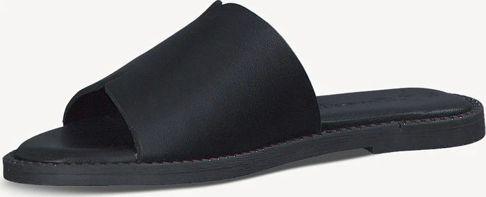 Tamaris Lederpantolette schwarz (Damen)