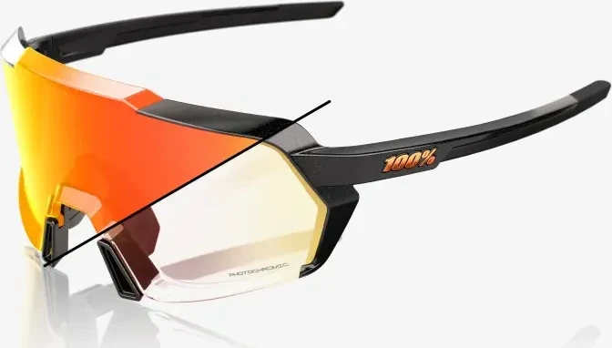 100% Korbin gloss metallic black/orange flash mirror photochromic