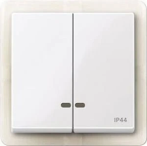 Merten System M Doppelwippe Kontrollfenster IP44 Thermoplast brillant, aktivweiß