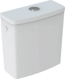 Geberit Renova AP-Spülkasten aufgesetzt, eckiges Design, 2-Mengen-Spülung, Wasseranschluss seitlich weiß/KeraTect
