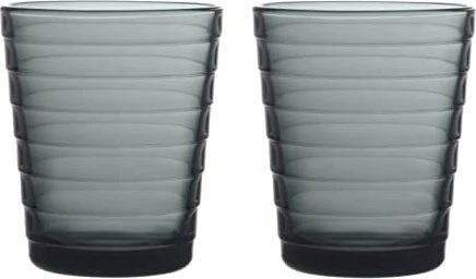 Iittala Aino Aalto Trinkglas 220ml dunkelgrau, 2 Stück