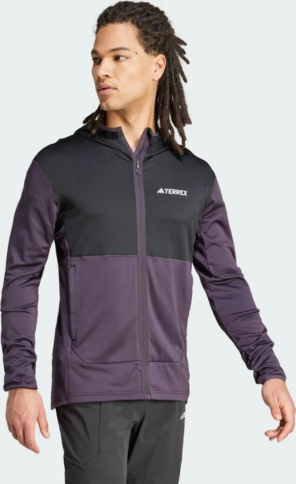 adidas Terrex Xperior LIGHT HoodED Fleece Jacke aurora black/black (Herren)