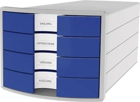 HAN Impuls Schubladenbox, 4 Schubladen, A4, blau/grau