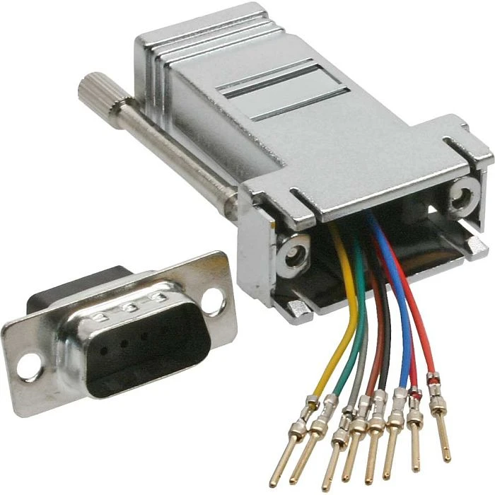 InLine 9-pol Sub D Stecker auf RJ-45 Buchse, Metalldapter