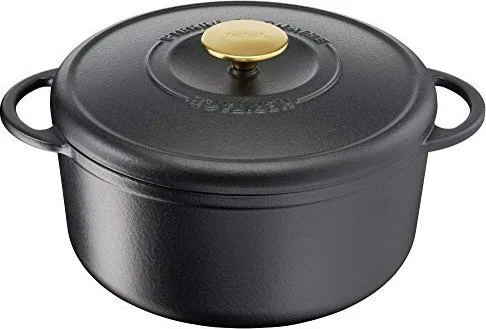 Tefal E22302 Pierre Gagnaire Heritage Gusseisen Kochtopf 19cm schwarz