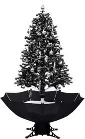 vidaXL Künstlicher Weihnachtsbaum schneiend mit Schirmfuß schwarz, 170cm