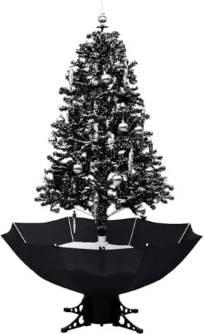 vidaXL Künstlicher Weihnachtsbaum schneiend mit Schirmfuß schwarz, 170cm
