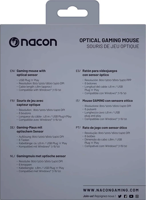 Nacon GM-105 Gaming Mouse schwarz, USB