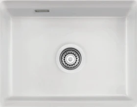 systemceram Kara 50 U/g Unterbau Becken mittig mit Ablauffernbedienung polar