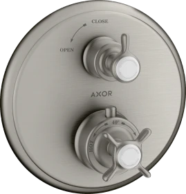 Hansgrohe Axor Montreux Thermostat Unterputz mit Kreuzgriff und Absperrventil edelstahloptik