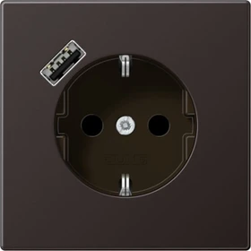 Jung SCHUKO-Steckdose mit USB-Ladegerät Safety+, dark