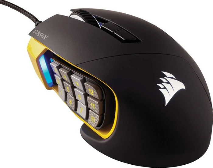 Corsair Scimitar RGB Optical MOBA/MMO Gaming Mouse gelb, USB