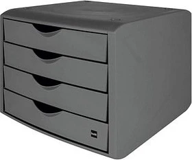 Helit the green chameleon Schubladenbox, 4 Schubladen, A4, grau