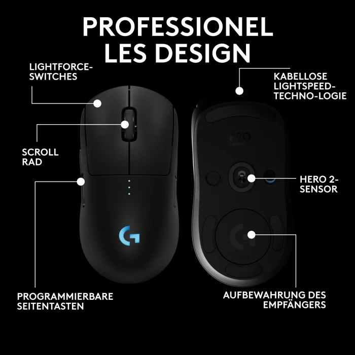 Logitech G Pro 2 Lightspeed schwarz, USB