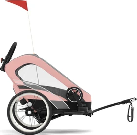 Cybex Zeno Fahrradanhänger schwarz/rosa/silber