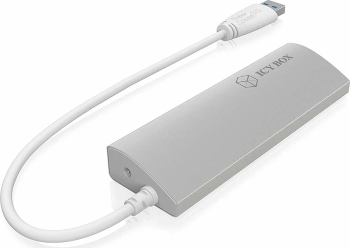 RaidSonic Icy Box IB-AC6401 silber USB-Hub, 4x USB-A 3.0, USB-A 3.0 [Stecker]