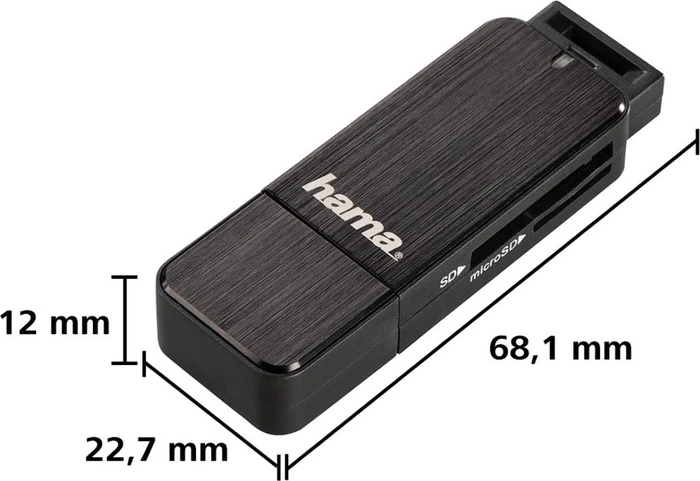 Hama Dual-Slot-Cardreader schwarz, USB-A 3.0 [Stecker]