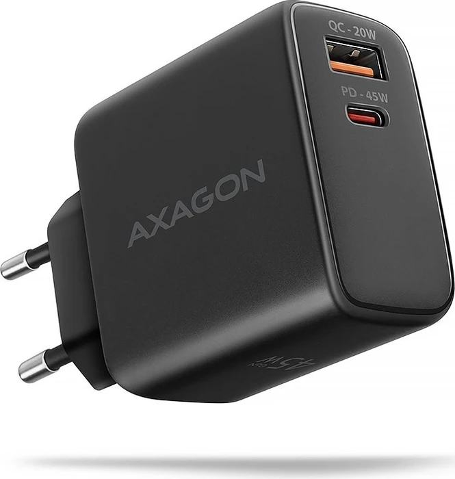Axagon ACU-PQ45 PD3.0 & QC4+ 2x OUTPUTS Wall Charger 45W schwarz