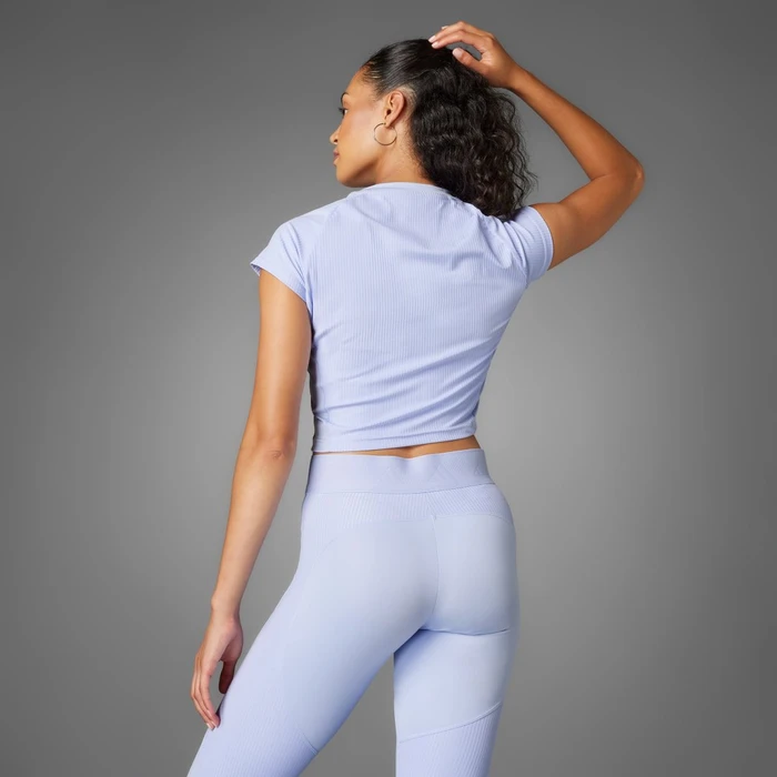 adidas Hyperglam Rib Funktionsshirt kurzarm violet tone (Damen)